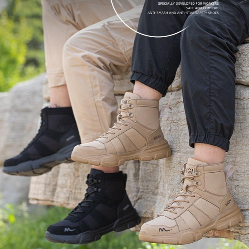 Work Boots Indestructible Safety Shoes Men Steel Toe Shoe Puncture-Proof Sneaker