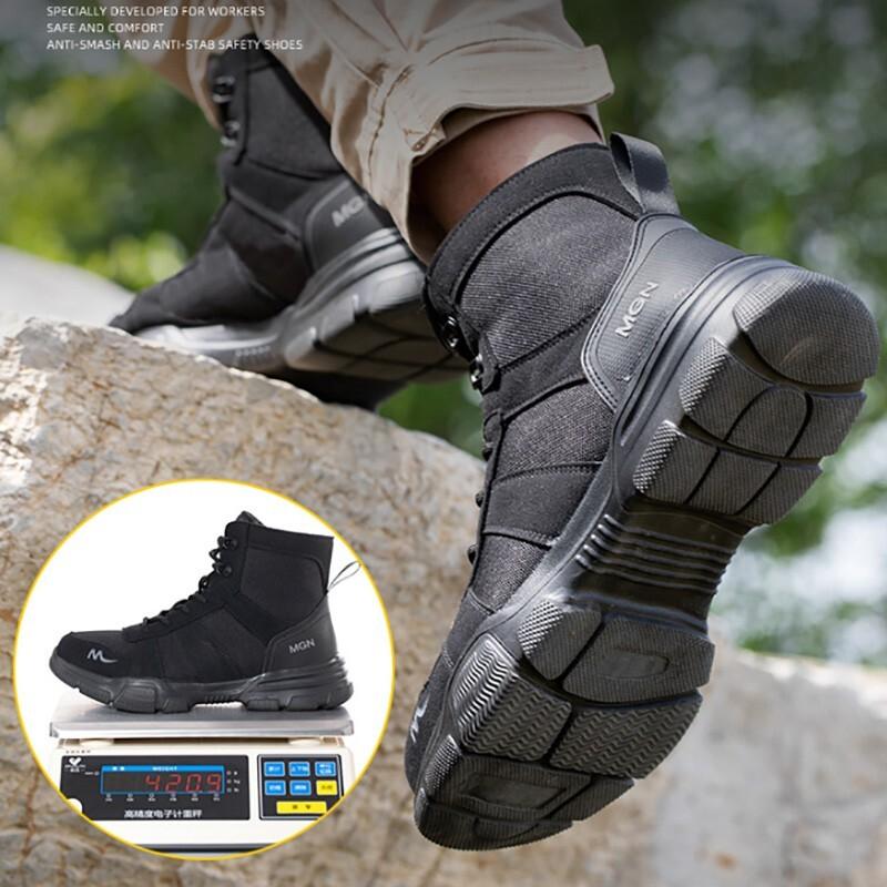 Work Boots Indestructible Safety Shoes Men Steel Toe Shoe Puncture-Proof Sneaker