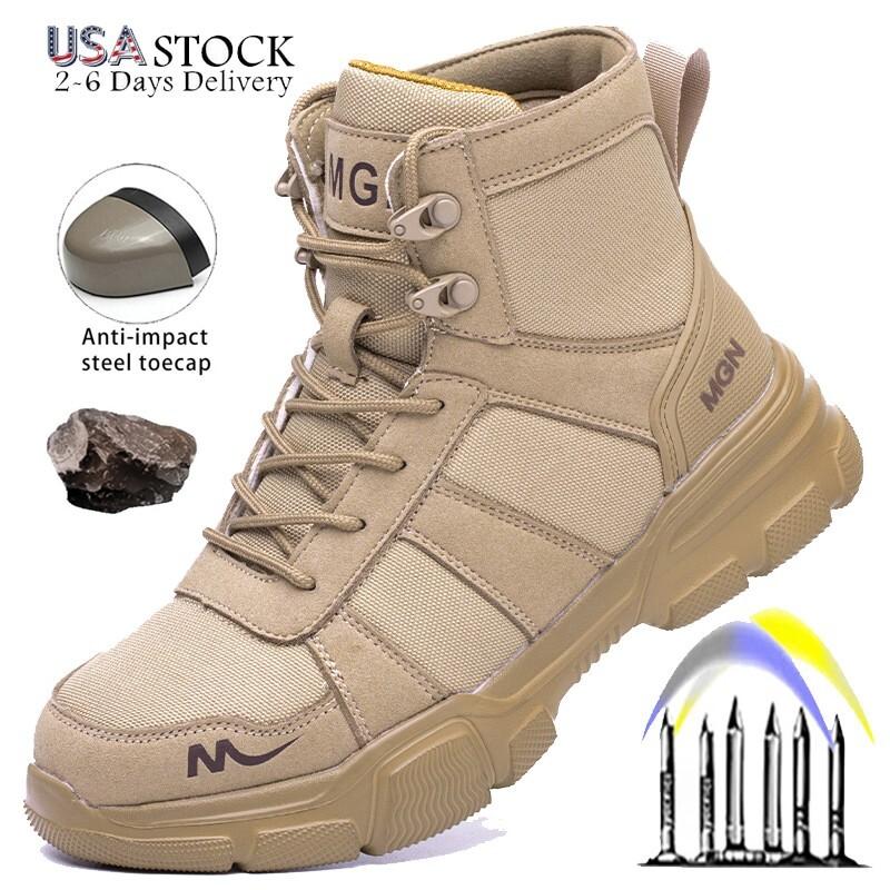 Work Boots Indestructible Safety Shoes Men Steel Toe Shoe Puncture-Proof Sneaker