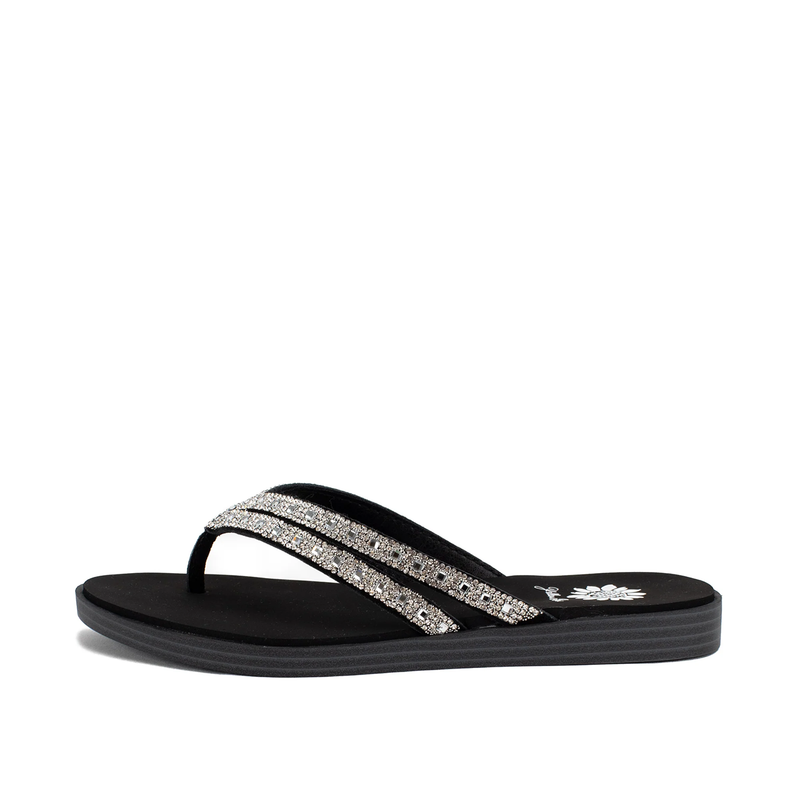 Yellow Box Dalia Clear Black Toe Post Flip Flop Sandal Women's Sizes 6-10/NEW