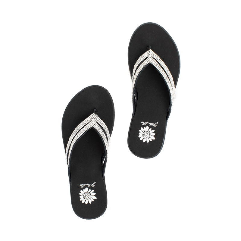 Yellow Box Dalia Clear Black Toe Post Flip Flop Sandal Women's Sizes 6-10/NEW