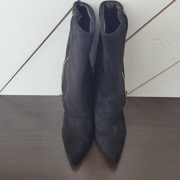 YOKI VIXXIE Women's 7 Fold Over Heel Boots With Zipper Black