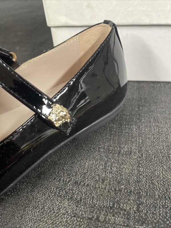 Young Versace Ballerina Gomma Vernice Kids Size 4.5 US Or 35 EURO Black