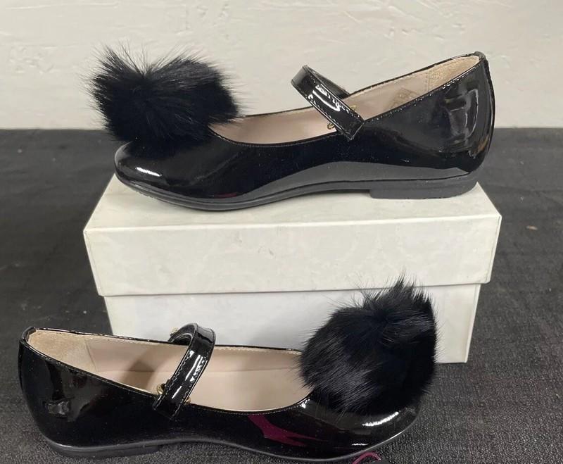 Young Versace Ballerina Gomma Vernice Kids Size 4.5 US or 35 EURO Black