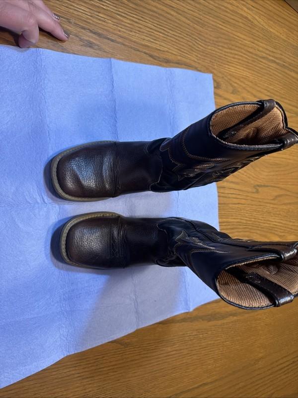 Youth 12 Austin Trading Co Boots Black And Brown Square Toe