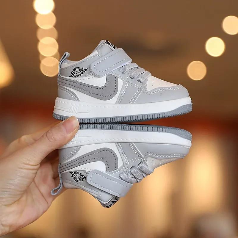 Zapatillas Altas Para Niño Pequeño Talla 22 Negro Blanco Y Gris