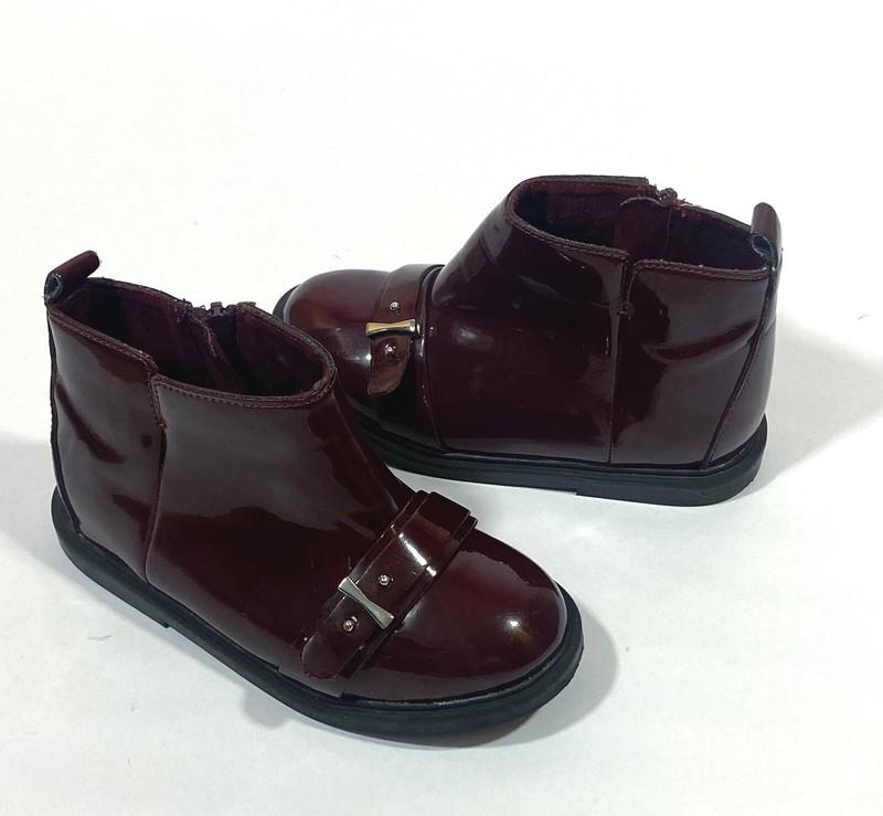 ZARA Baby Girl Burgundy Patent Finished Boots Size 23 Toddler UK 6