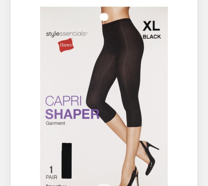 0-001 NWT Women's HANES Capri Shaper Blk-GREAT GIFT