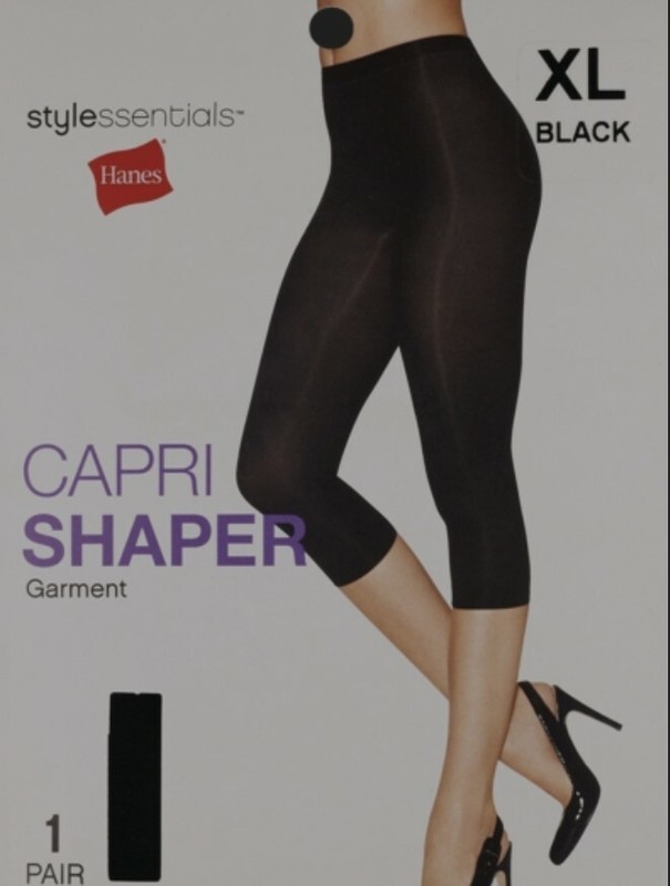 0-001 NWT Women's HANES Capri Shaper Blk-GREAT GIFT