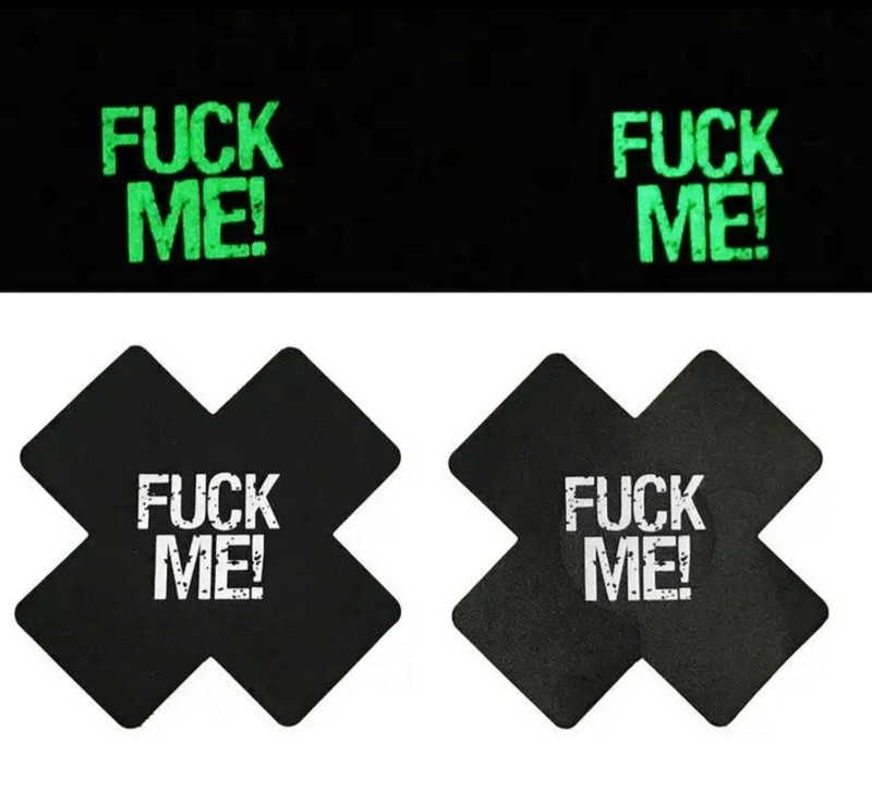 1 Pair Of F**k Me Nipple Pasties Glow-in-the-Dark Sexy Breast Nipple Cover