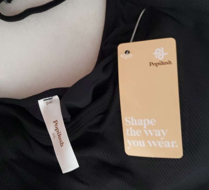 1- Popilush Women’s Black Knit Shapewear Long Sleeveless Dress XXL