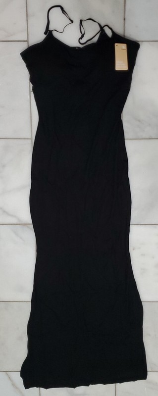 1- Popilush Women’s Black Knit Shapewear Long sleeveless Dress XXL