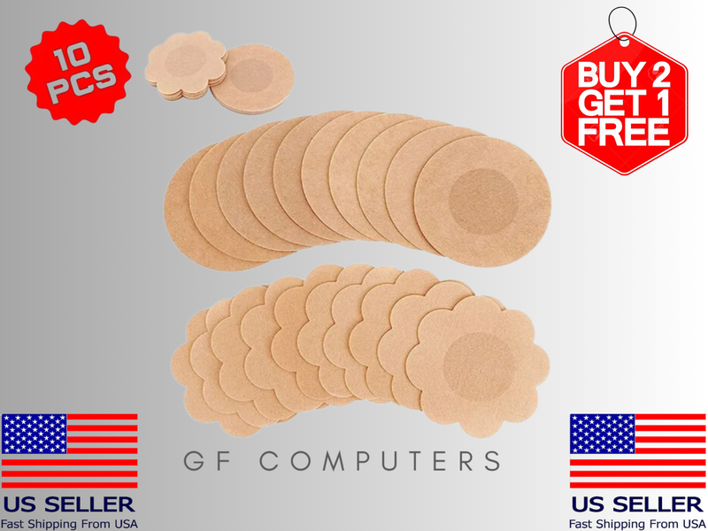 10 Pcs Men Women Invisible Breasts Pasties Boob Nipple Covers Stickers Braless