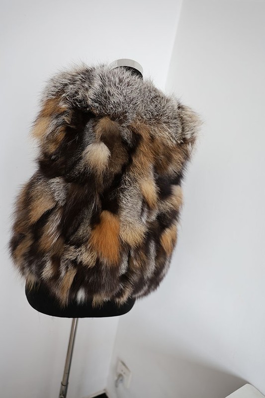100% Genuine Fox Fur Vest /fur Jacket/ Fur Scarf/ Cape//brown Fur Collar /shawl