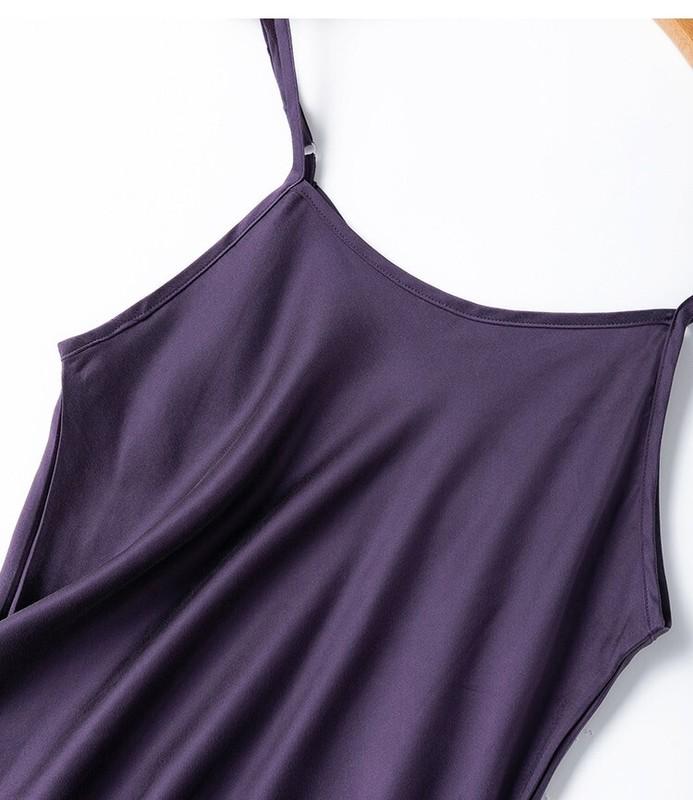 100% Mulberry Silk Solid Purple Color Women Camisole Top Shirt Vest M1245