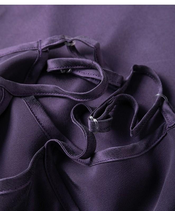 100% Mulberry Silk Solid Purple Color Women Camisole Top Shirt Vest M1245