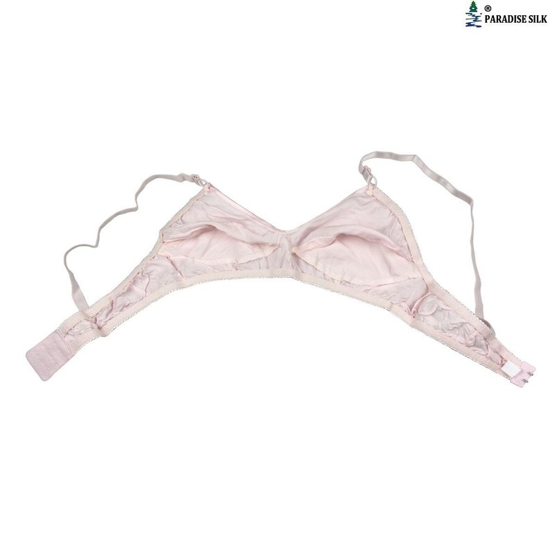 100% Natural Silk Bra Sheer Wireless Shiny Silk Satin Underwear Tops