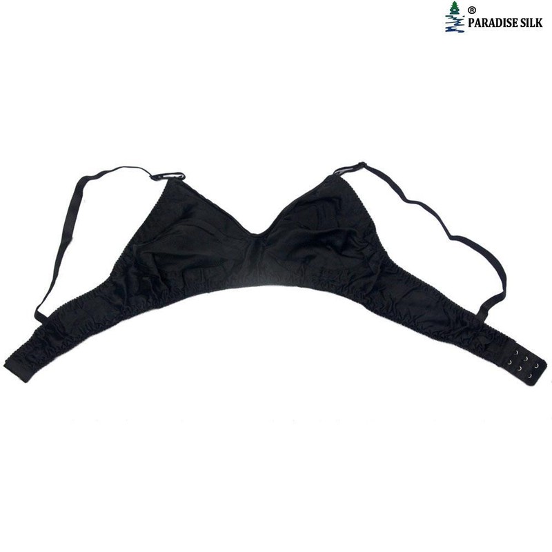 100% Natural Silk Bra Sheer Wireless Shiny Silk Satin Underwear Tops