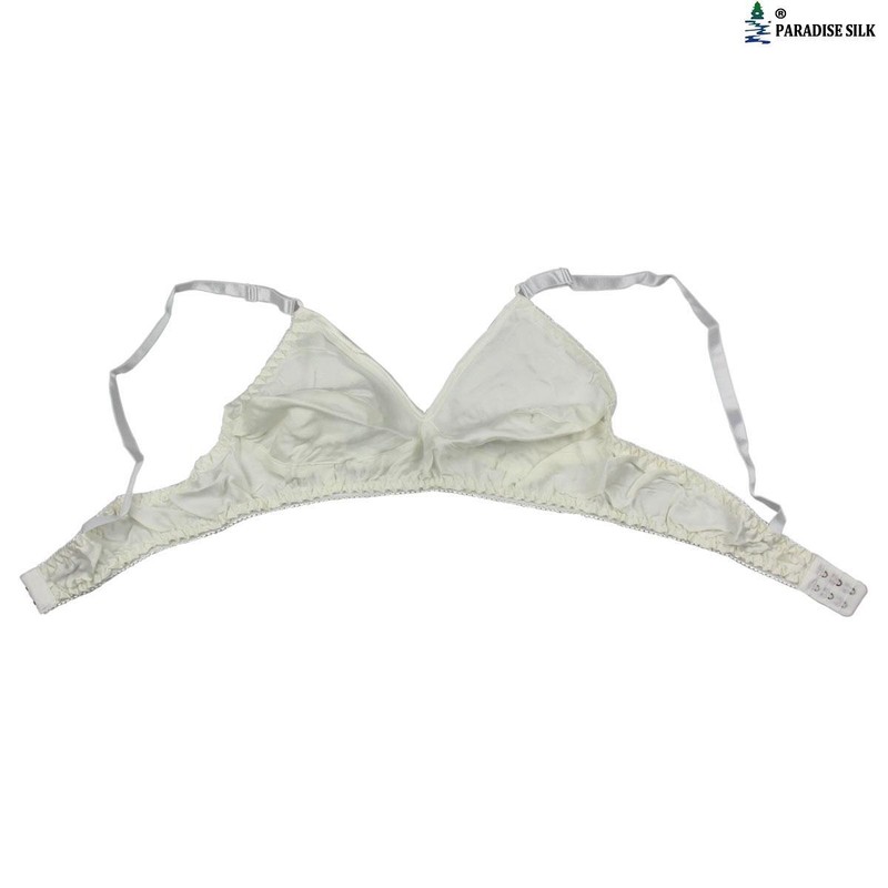 100% Natural Silk Bra Sheer Wireless Shiny Silk Satin Underwear Tops