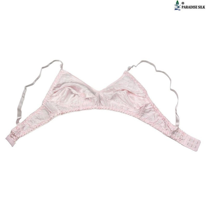 100% Natural Silk Bra Sheer Wireless Shiny Silk Satin Underwear Tops