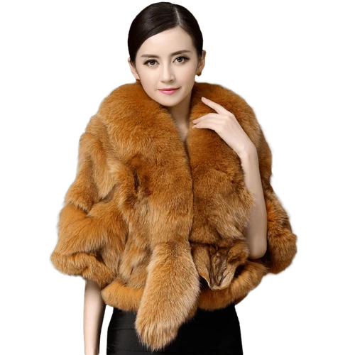 100% Real Fox Fur Coat Fur Outwear Parker Fur Coat Luxury Fur Short Jacket