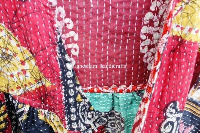 10Pc Lot Indian Cotton Vintage Handmade Women Winter Wear Kantha Jacket Coat