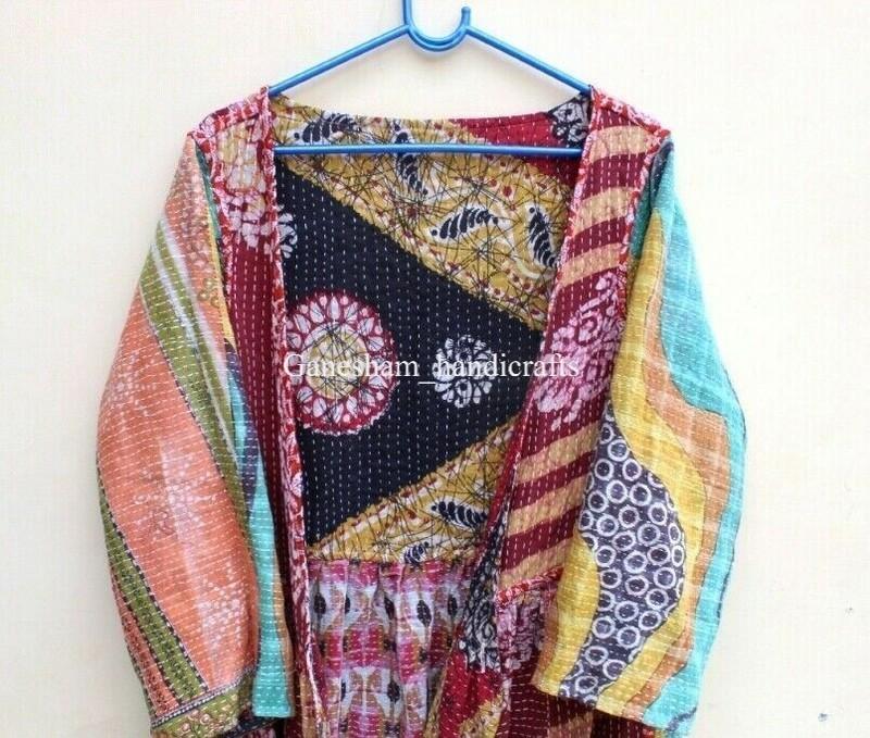 10Pc Lot Indian cotton vintage Handmade women Winter wear kantha jacket Coat