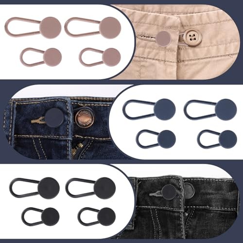 12PCS Pants Button Extender Flexible Button Extenders For Jeans Elasticity