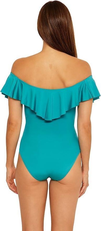 $162 - Trina Turk Monaco Ruffle One Piece Swimsuit In Ceramic Size 6