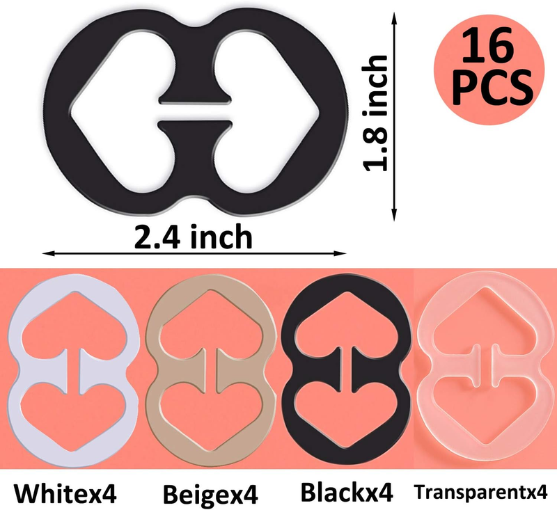 16PCS Bra Strap Clips To Make Racerback - Bra Strap Holders For Slipping Bra Cl