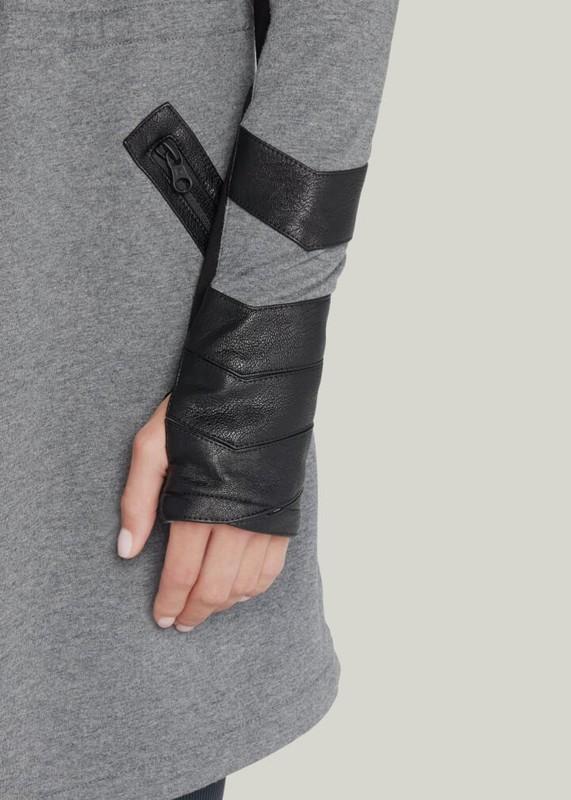 $190 Blanc Noir Women Gray Noir Maitri Hooded Open-Front Coat Jacket Size XS