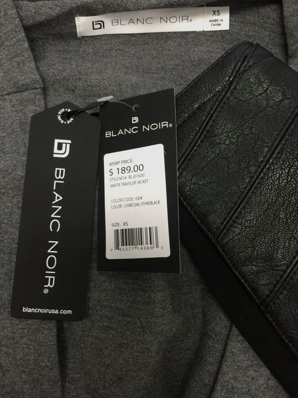 $190 Blanc Noir Women Gray Noir Maitri Hooded Open-Front Coat Jacket Size XS