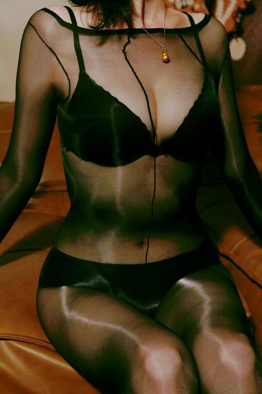 1D Plus Size High Elastic Shiny Bodysuit Glossy Silky Transparent Bodystocking