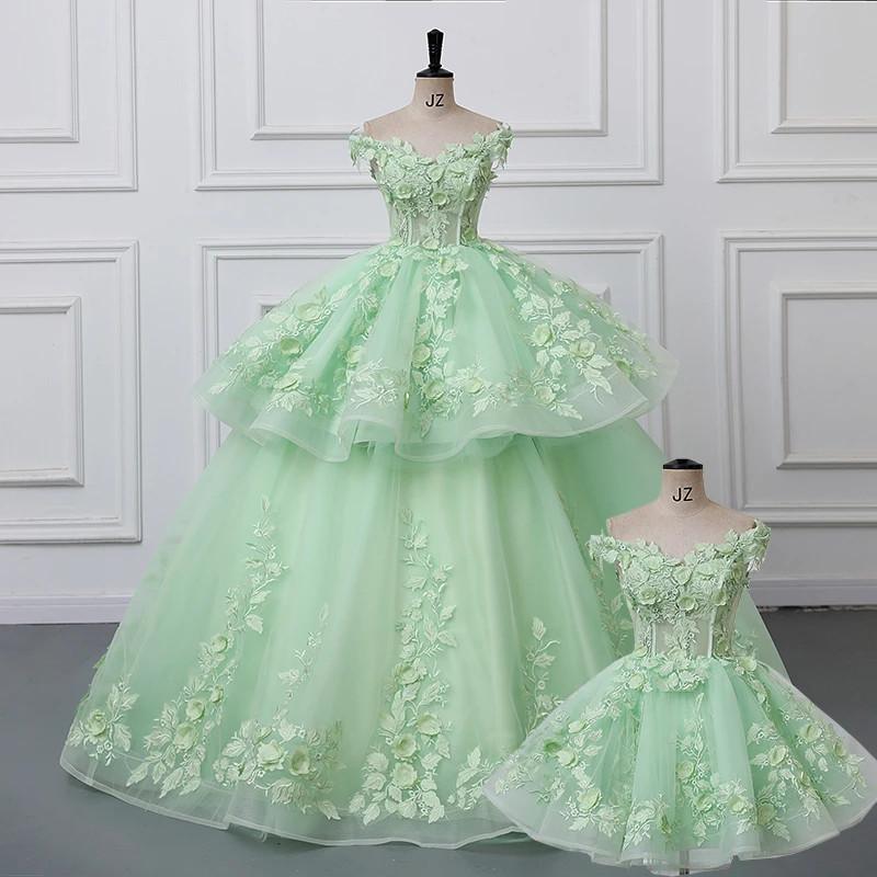 2 In 1 Party Dresses 15 Quinceanera Dress Ball Gown Sweet Dress Detachable Skirt