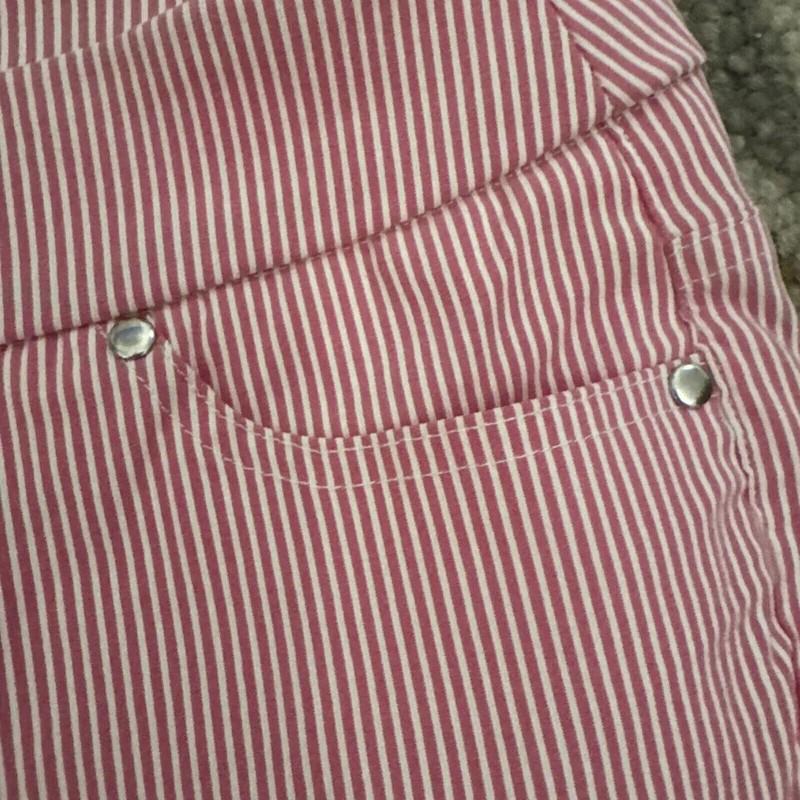 2 MARIO SERRANI WOMEN'S COMFORT STRETCH CAPRI TOMATO / IVORY & BLUE IVORY XXL