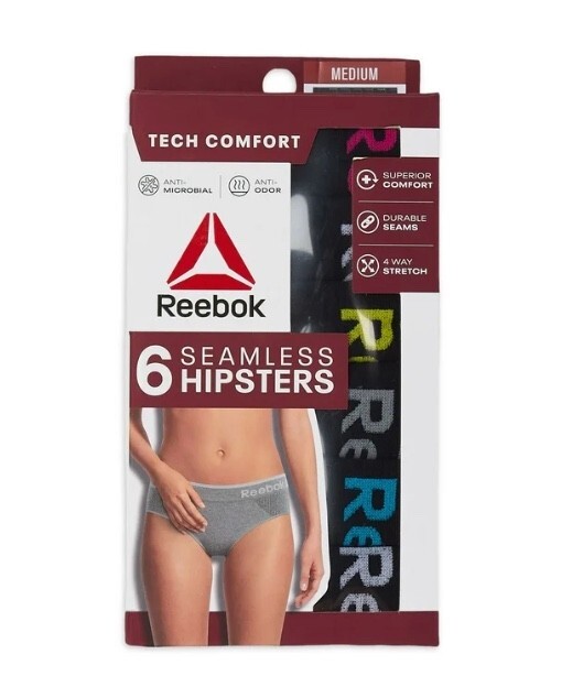 (2 Or 6 Pair) Reebok Women's Stretch Performance Seamless Hipster Panties