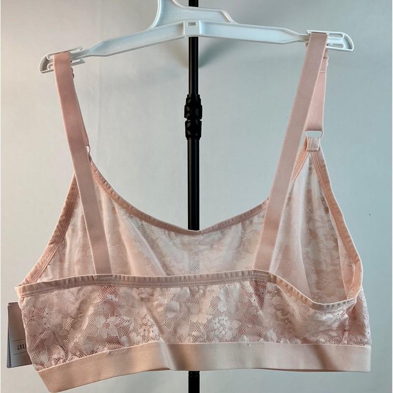 2 Pack Auden XL Lined Scoop Neck Bralette Pink Floral Lace Adjustable Straps