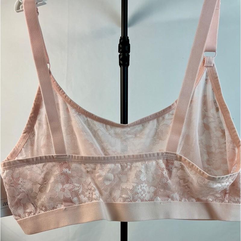 2 Pack Auden XL Lined Scoop Neck Bralette Pink Floral Lace Adjustable Straps