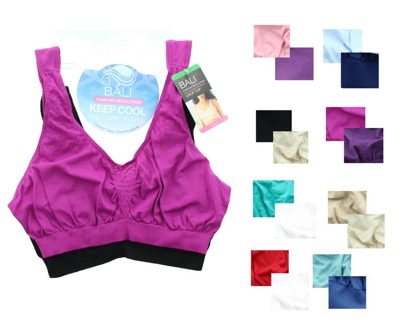 2 Pack Bra Barely There Bali Comfort Revolution Crop Top Seamless Wirefree 103J