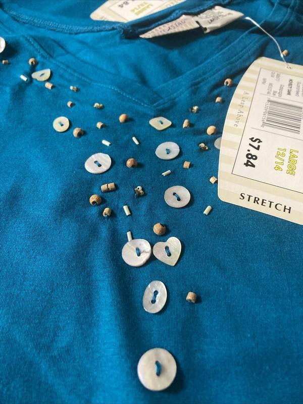2 Pk White Stag Tank Top Womens Large Sleeveless Pullover Blouse Shirt Cotton