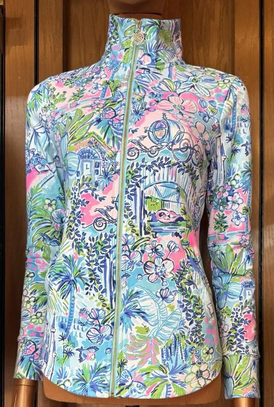 2025 Disney Parks Cinderella Jacket Lilly Pulitzer Large Leona Full Zip Castle