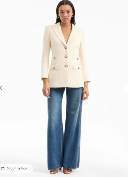 2025 NEW AUTHENTIC VERONICA BEARD Terre Cotton Dickey Jacket In Ecru $798