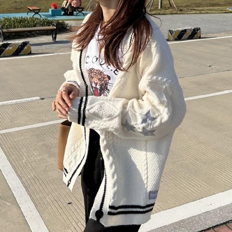 2025NEW Taylor Swift Folklore Album Knit Cardigan Apricot Vintage Preppy Sweater