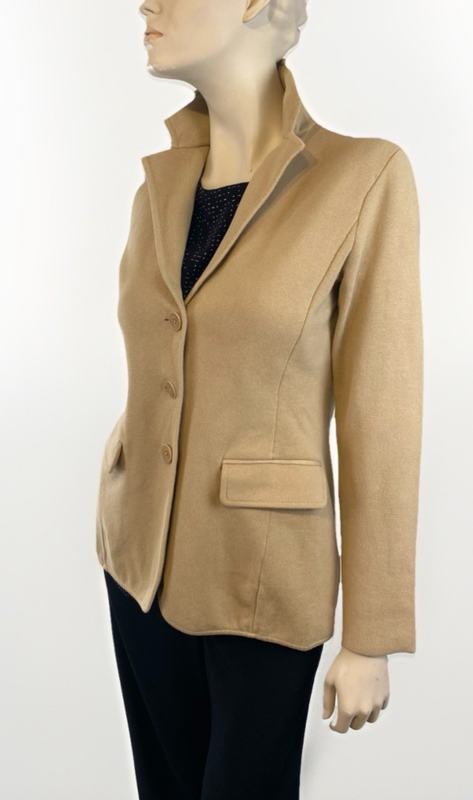 $225 LAUREN Ralph Lauren Women’s Tan L Cotton Blend Knit Sweater Blazer New