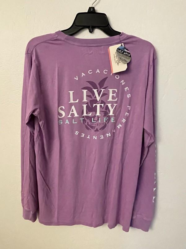 241M- NWT Salt Life Women Long Sleeve T-Shirt Size MED Salt wash *Ultra Soft*