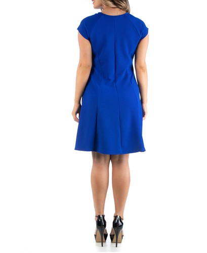 24seven Comfort Apparel Women's Plus Size Keyhole Neck Dress