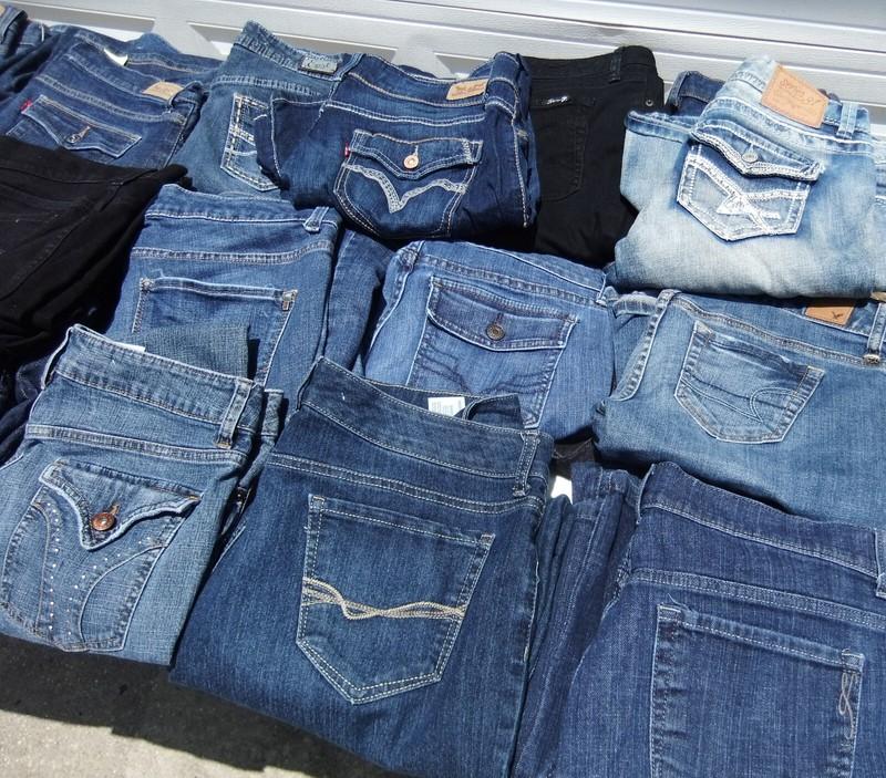 25 Pairs Blue Ladies Jeans Bulk Sale Many Brands Mixed Lots & Sizes (See F/backs