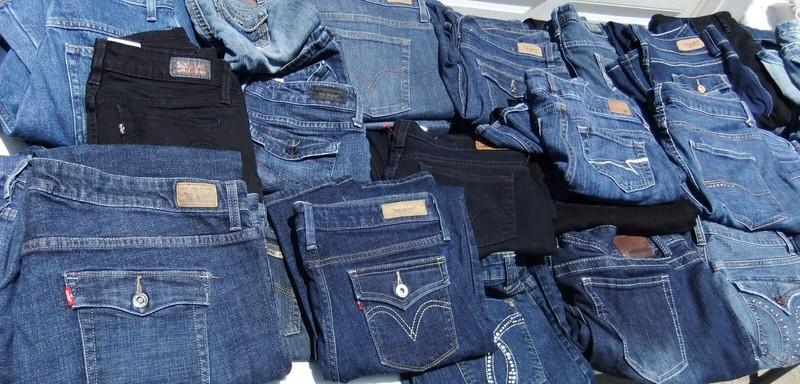 25 Pairs Blue Ladies Jeans Bulk Sale Many Brands Mixed Lots & Sizes (See F/backs