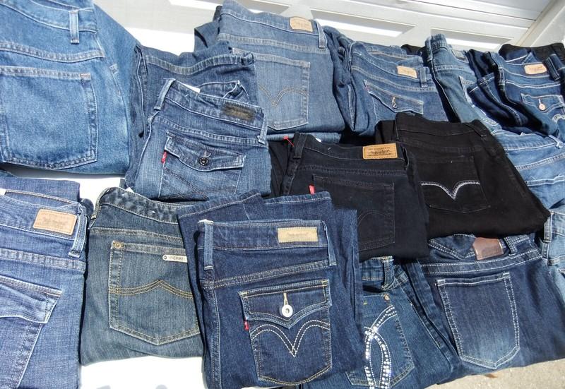 25 Pairs Blue Ladies Jeans Bulk Sale Many Brands Mixed Lots & Sizes (See F/backs