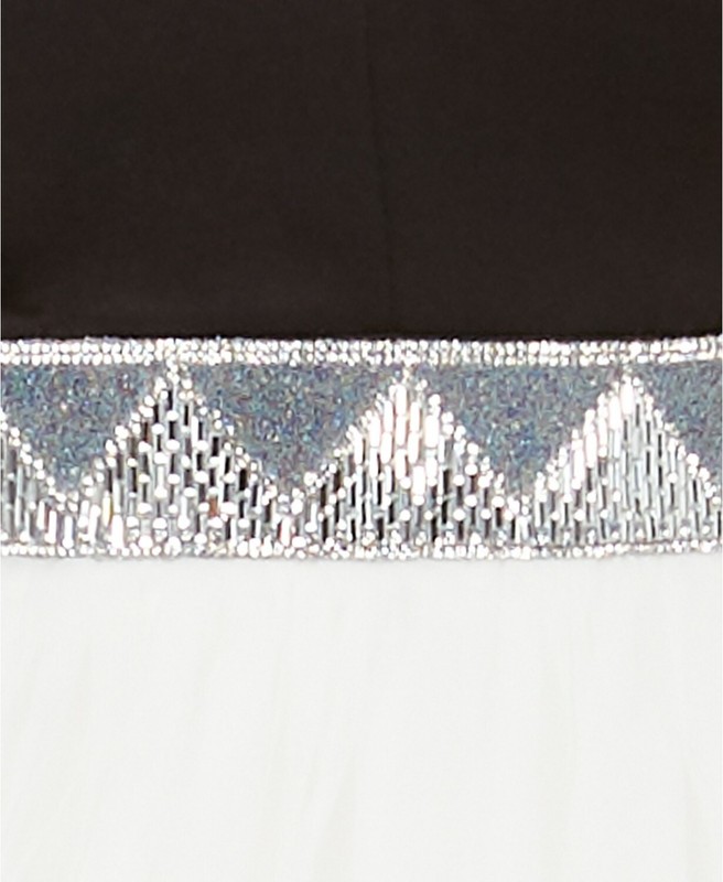 $285 Speechless Junior Women'S Black White Rhinestone-Belt A-Line Gown Dress 13